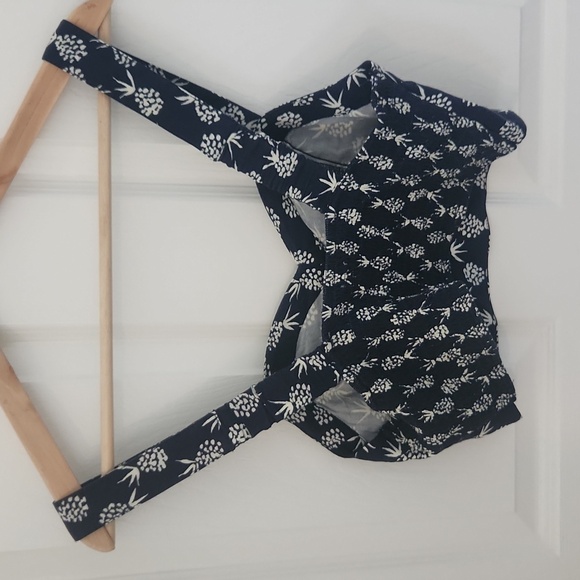 Aerie Navy Blue Pineapple Print Sweetheart Crop Tank Top Small - Picture 7 of 7